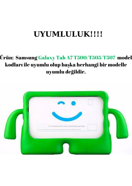 Samsung Galaxy Tab A7 SM-T500 (T505/T507) ile Uyumlu Silikon Kollu Çocuklar Için Tablet Kılıfı