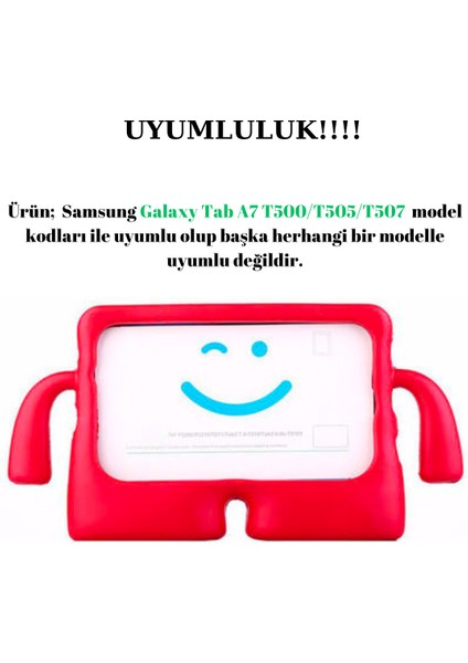 Samsung Galaxy Tab A7 SM-T500 (T505/T507) ile Uyumlu Silikon Kollu Çocuklar Için Tablet Kılıfı