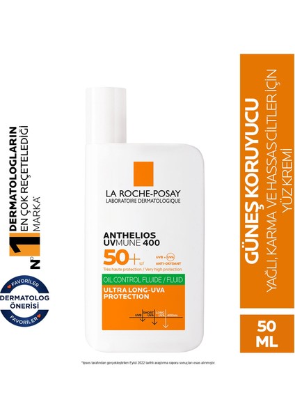 La Roche Posay Anthelios Oil Control Fluid Spf 50+ Güneş Kremi 50 Ml