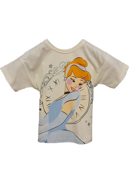 4151 %100 Pamulu Kız Çocuk Baskılı Şort Takım - Ekru-Lacivert - 4-5 Yaş fiyatları