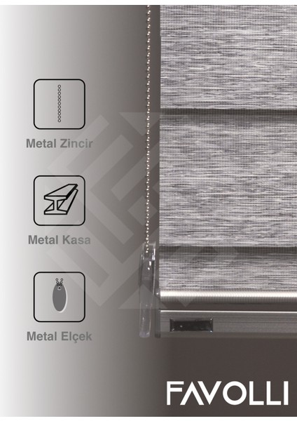 Açık Gri Eco Bambu Stor Zebra Perde , Dayanıklı Alüminyum Kasa
