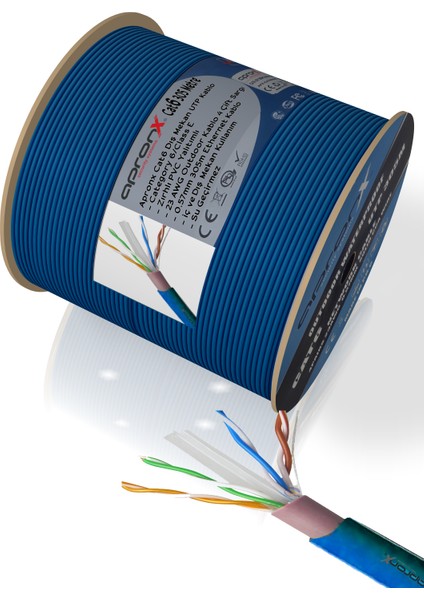 Cat6 23AWG 305M Outdoor 0,57MM Mavi Utp Kablo modelleri
