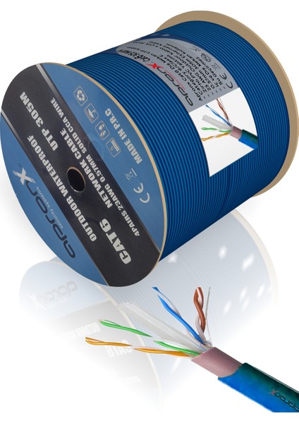 Cat6 23AWG 305M Outdoor 0,57MM Mavi Utp Kablo fırsatları