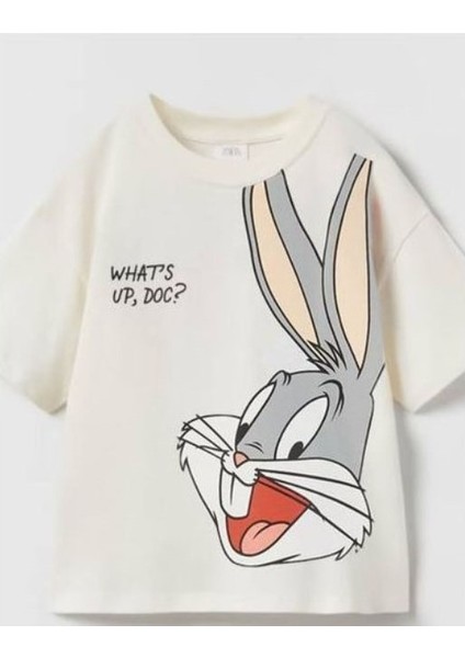 3945 %100 Pamulu Erkek Çocuk Baskılı Şort Takım - Krem - 2-3 Yaş fırsatları