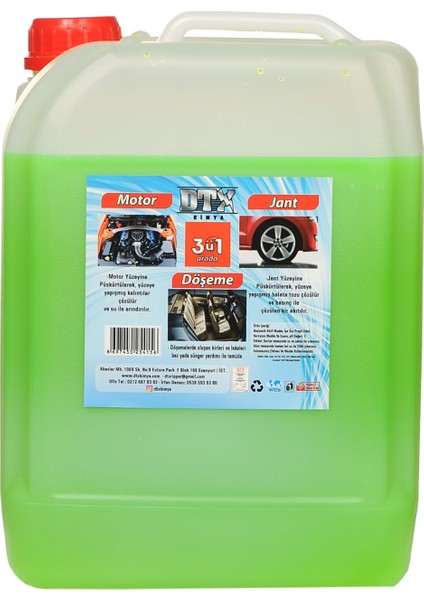 Kostiksiz Motor Jant ve Döşeme Temizleyici 1/1-3 Konsantre 5 Lt