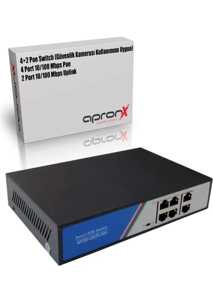 4 Port 10/100 4+2 High Power 78W Poe Switch