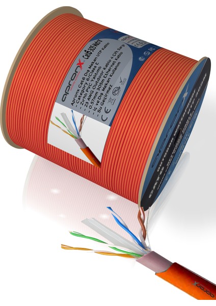 Cat6 23AWG 305M Outdoor 0,57MM Turuncu Utp Kablo