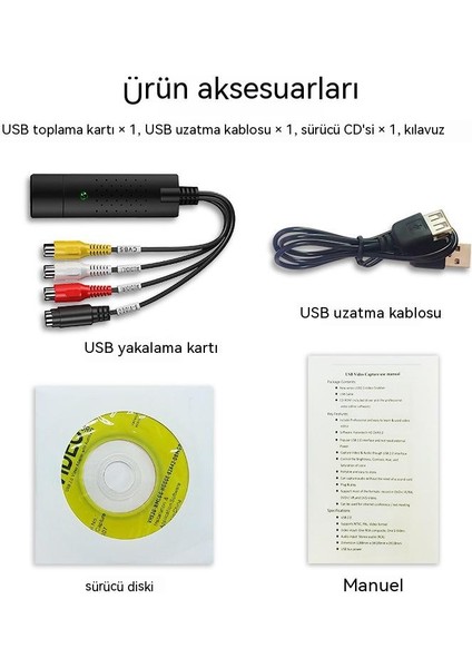 Usb2.0 Video Ses Aygıtı Adaptör Kartı Vhsvcr Tv DVD Dönüştürücü (Yurt Dışından) modelleri