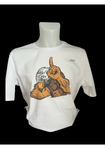 3D Print Erkek O Yaka 100 % Pamukt-Shirt