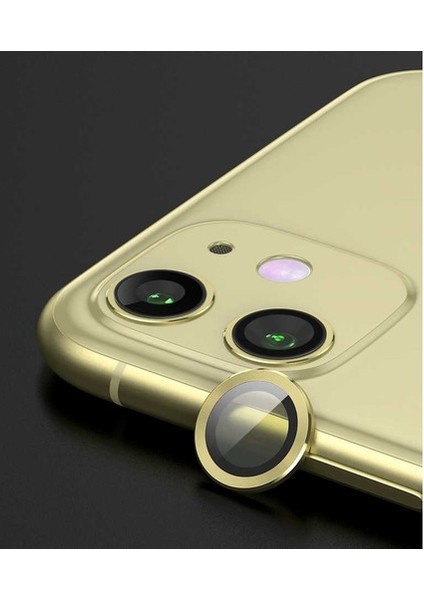 iPhone 11/12/12 Mini Uyumlu Kamera Koruyucu Gold Renk