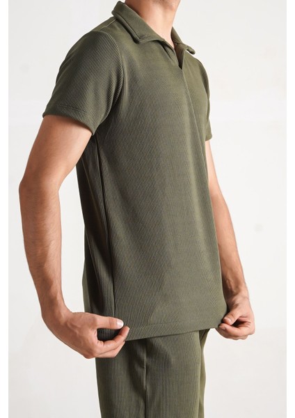 Erkek Polo Yaka Fitilli Kumaş Tshirt fiyatları