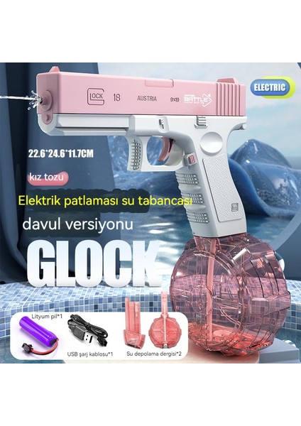 Enjoy Home Otomatik Glock Su Tabancası Oyuncak Elektrikli Patlama Su Tabancası (Yurt Dışından)