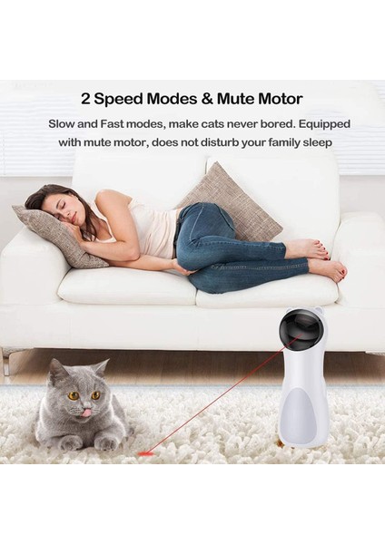 Interaktif Kedi Oyuncağı - Otomatik, 5 Lazer Modu (Yurt Dışından) fırsatları