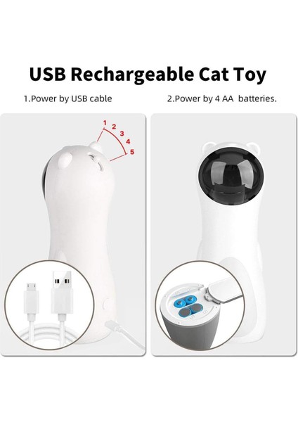 Interaktif Kedi Oyuncağı - Otomatik, 5 Lazer Modu (Yurt Dışından) indirimleri