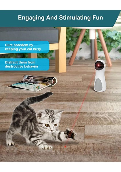 Everwin Otomatik Kedi Lazer Oyuncağı - USB Şarjlı, 5 Model (Yurt Dışından)
