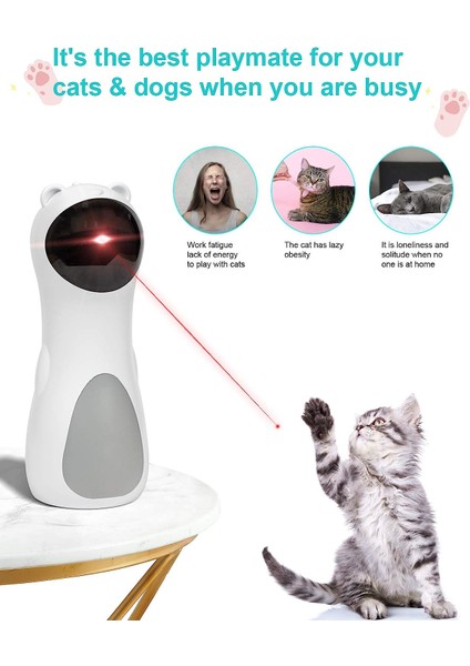 Everwin Otomatik Kedi Lazer Oyuncağı - USB Şarjlı, 5 Model (Yurt Dışından)