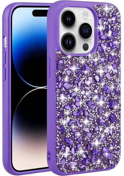 Apple iPhone 13 Pro Max Kılıf Parlak Taşlı Tasarım Linea Kapak