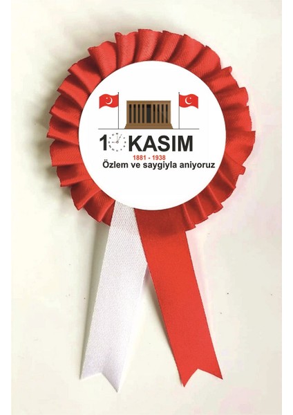a 10 Kasım 1938 Mustafa Kemal Atatürk' Lü Kurdela , Kurdale Kurdela Yaka Kokartı Kokart Rozet