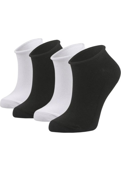 Siyah - Beyaz Renkli 4'lü Kadın Roll Top Çorap #premium fırsatları