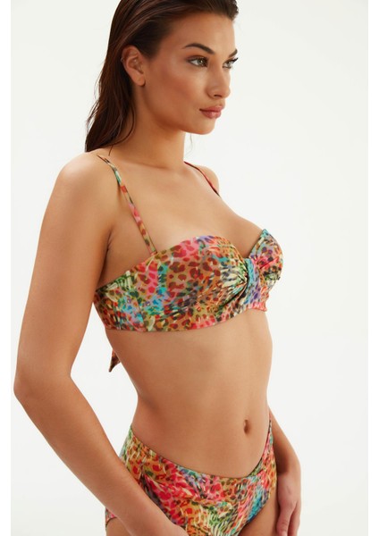 Kaplı Leopar Desenli Bikini Takımı