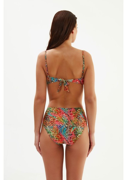 Kaplı Leopar Desenli Bikini Takımı