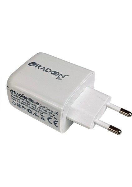 Radoon Rdo-13 18W 3 Amper Hızlı Duvar Şarj Başlığı Quick Charger