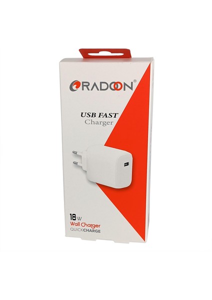 Radoon Rdo-13 18W 3 Amper Hızlı Duvar Şarj Başlığı Quick Charger