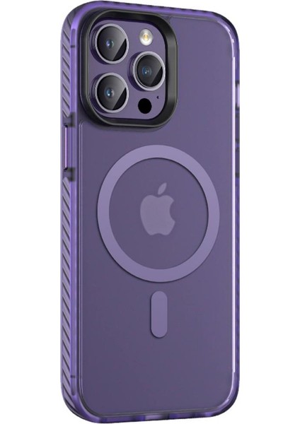 Apple iPhone 14 Pro Max Kılıf Mat Yüzey Wireless Şarj Özellikli Locik Kapak
