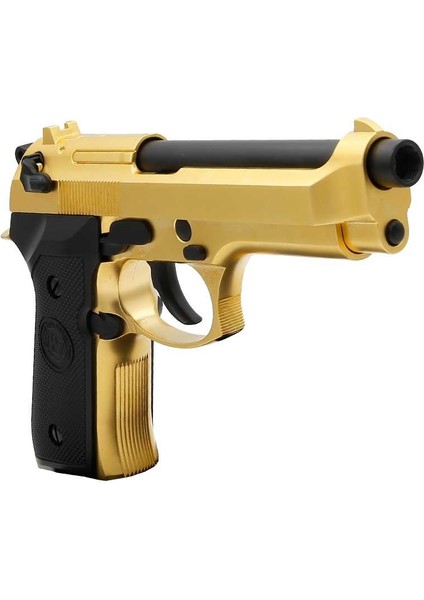 Beretta M92 Standart Titanium Gold + Green Gas + 0.20gr BB + Taşıma Çantası + Balistik Gözlük