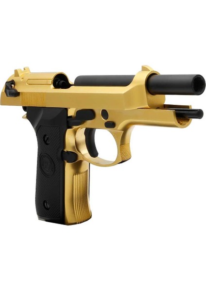 Beretta M92 Standart Titanium Gold + Green Gas + 0.20gr BB + Taşıma Çantası + Balistik Gözlük