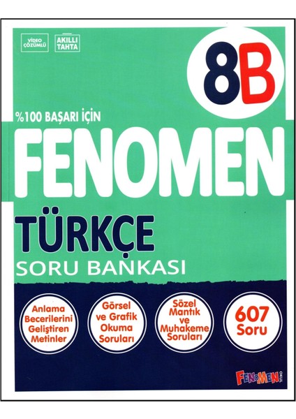 Fenomen Yayıncılık Fenomen 8. Sınıf Lgs Türkçe Soru Bankası (B)