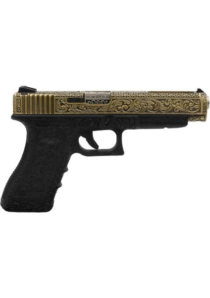 Glock 34 Ivory Gravürlü LED Kutulu Airsoft Tabanca + Green Gas +0.20GR Bb