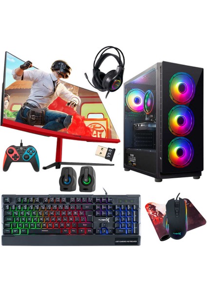 TX4107 Intel Core I5 3470 16GB Ram 1tb SSD 4gb GTX1050TI 23.6 Curved Monitör Freedos Masaüstü Oyun Bilgisayarı