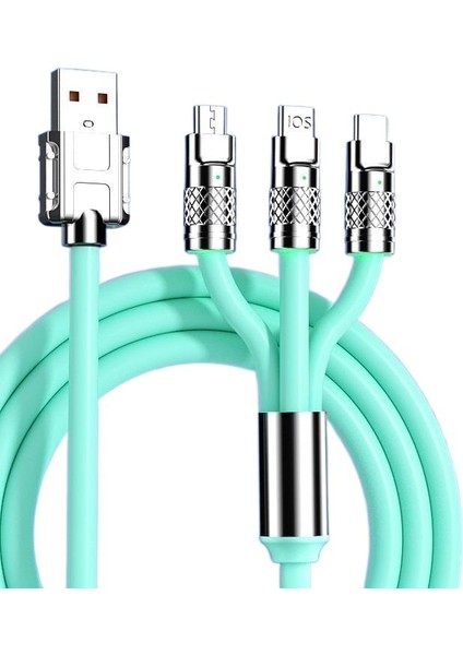 Android Apple Huawei Süper Hızlı Şarj Için 120w 3'Ü 1 Arada Çinko Alaşımlı Veri Kablosu (Yurt Dışından)