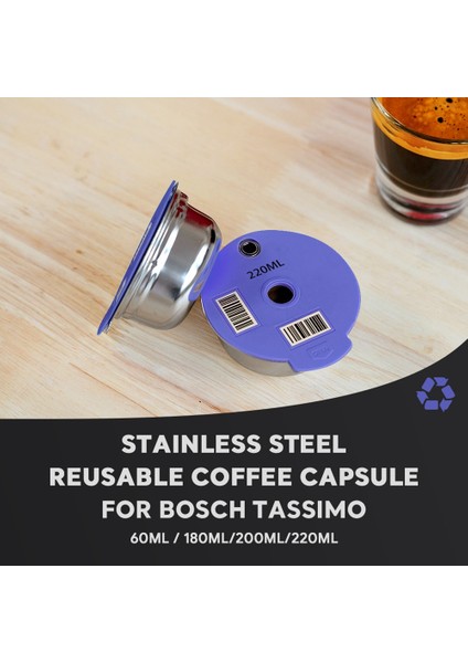 Bosch Tassimo Makinesi Doldurulabilir Filtre 200ML Için Kahve Kapsülü Pod (Yurt Dışından)