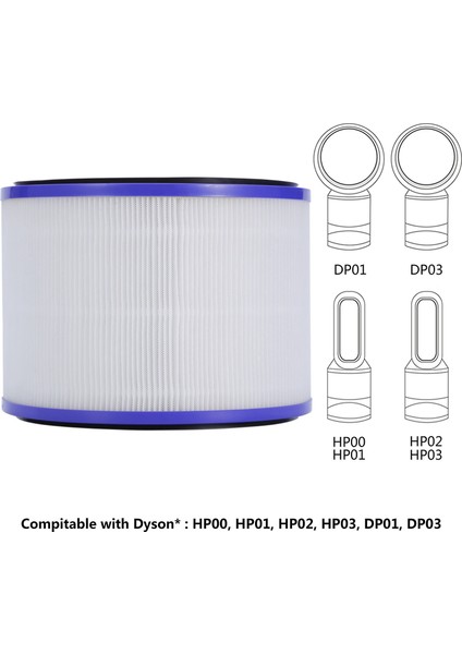 Dyson Pure Için 2'li Paket Sıcak + Soğuk Bağlantı HP00 Hepa Hava Temizleme Filtresi (Yurt Dışından)