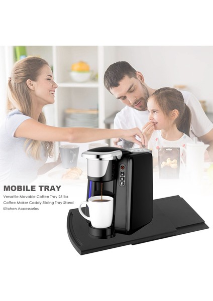 Çok Yönlü Hareketli Kahve Tepsisi 25 Lbs Kahve Makinesi Caddy Sürgülü Tepsi Standı Mutfak Aksesuarları (Yurt Dışından)