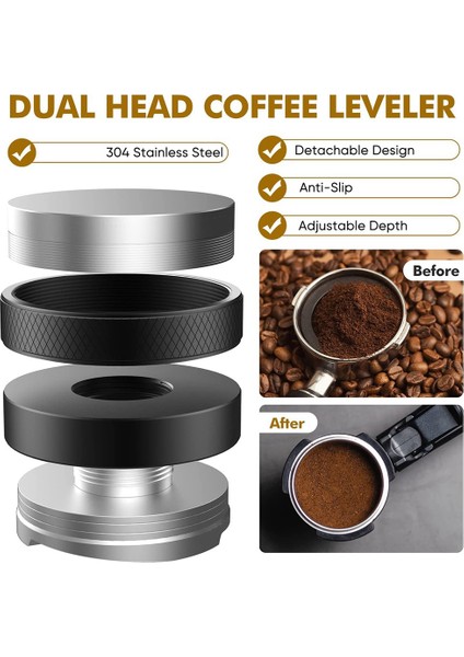 51MM Kahve Tamper ve Espresso Distribütörü, Dozlama Hunisi Seti, Eşitleyici (Yurt Dışından)
