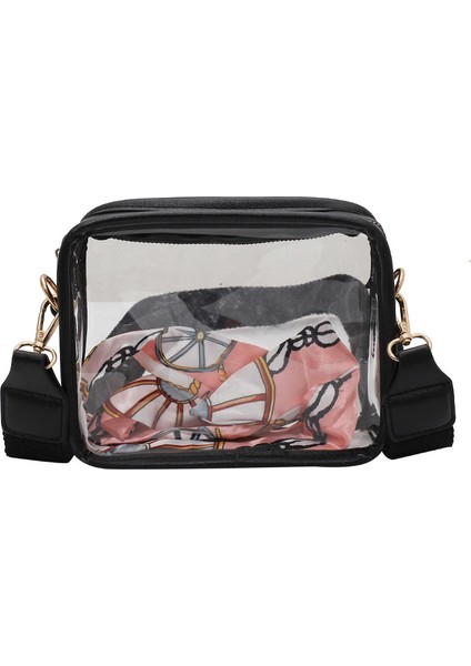 Şeffaf Çanta Geniş Omuz Askısı Küçük Kare Çanta Pvc Tek Omuz Çapraz Cep Telefonu Çantası (Yurt Dışından)