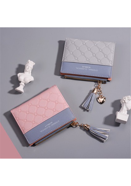 Yeni Bayan Kısa Dikişli Kontrast Renk Cüzdan (Yurt Dışından) modelleri