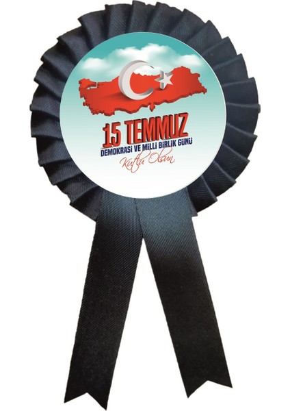a 15 Temmuz Demokrasi ve Milli Birlik Günü Kurdela , Kurdale Kurdela Yaka Kokartı Kokart Rozet