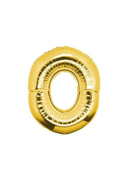 0 Rakamı Altın Folyo Balon 40 Inch 90 cm