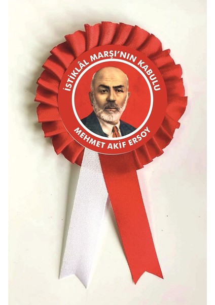 a 12 Mart Istiklal Marşının Kabulü Kurdela , Kurdale Kurdela Yaka Kokartı Kokart Rozet