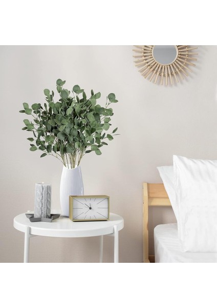 Yapay Çiçek Yeşil Okaliptus Tek Dal Kumaş Yapraklı Uzun Dal 80CM Eucalyptus