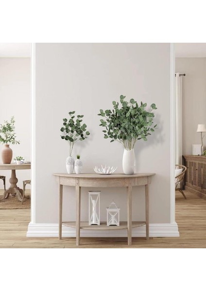 Yapay Çiçek Yeşil Okaliptus Tek Dal Kumaş Yapraklı Uzun Dal 80CM Eucalyptus