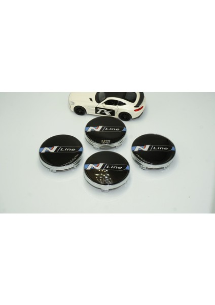 Hyundai N Line Logo Gümüş Siyah Jant Göbeği Kapak Seti 60MM fiyatları