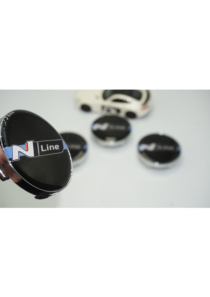 Hyundai N Line Logo Gümüş Siyah Jant Göbeği Kapak Seti 60MM modelleri