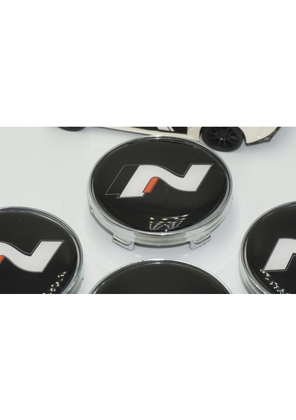 Hyundai N Line Logo Jant Göbeği Gümüş Siyah Kapak Seti 60MM modelleri
