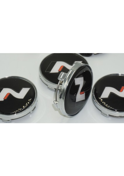 Hyundai N Line Logo Jant Göbeği Gümüş Siyah Kapak Seti 60MM fırsatları