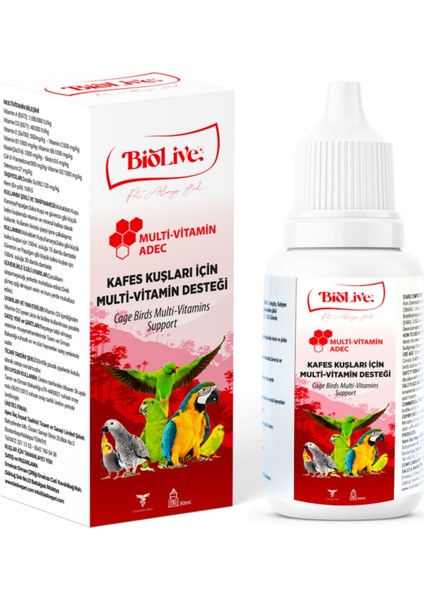 Kuşlar Için Adec Multivitamin Desteği 50 ml